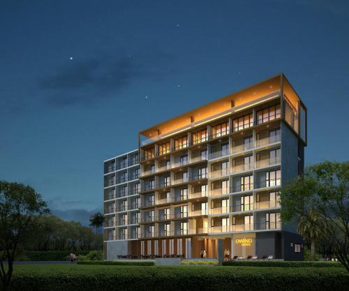 a rendering of a large building at night at The Wind Hotel in Bang Sare