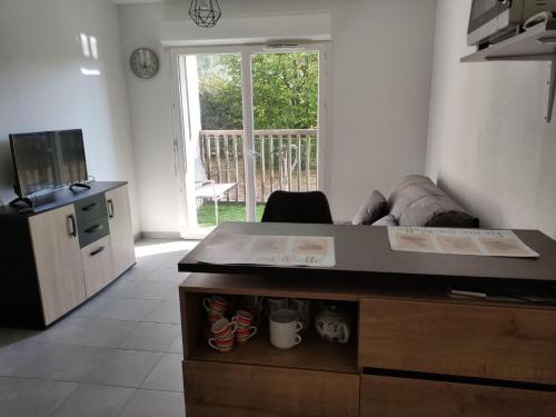 Kuchyň nebo kuchyňský kout v ubytování Superbe appartement en rez-de-jardin à LANTON