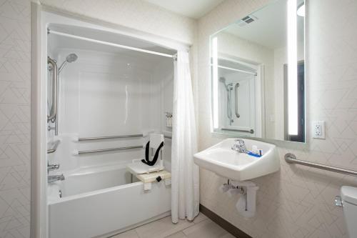 y baño con lavabo, bañera y ducha. en Holiday Inn Express Hotel & Suites Grand Junction, an IHG Hotel, en Grand Junction