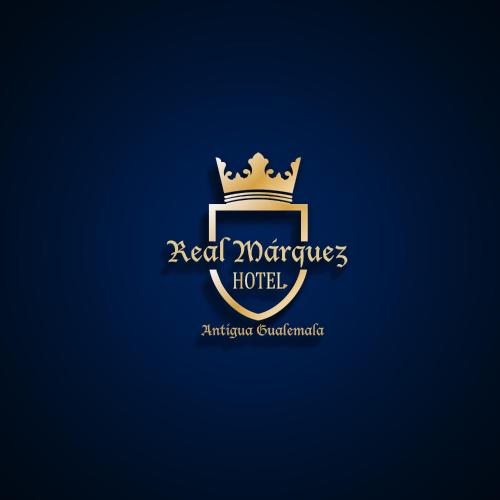 a royal logo for a hotel with a crown on top at Real Marquez Hotel in Antigua Guatemala