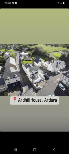 a screenshot of an aerial view of a residential house at Ardhill House The Diamond, in the Heart of Ardara Town , F94 C7X9 in Ardara