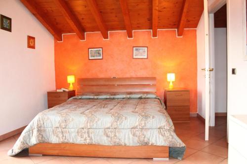 En eller flere senge i et værelse på San Martino Land-Ferienhaus