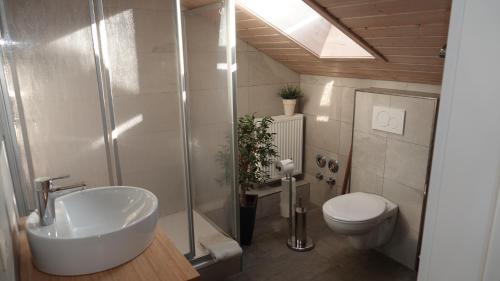 a bathroom with a sink and a toilet at Casa Luna in Ballrechten-Dottingen