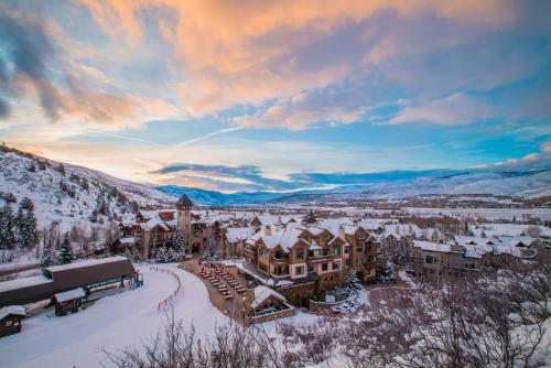 an aerial view of a resort in the snow at 358 Cresta Road in Edwards