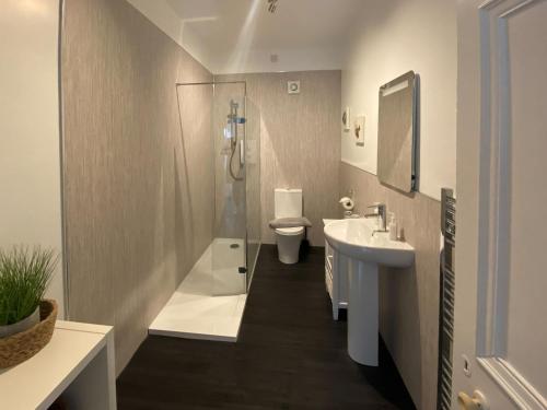 a bathroom with a sink and a toilet at Arden House in Comrie