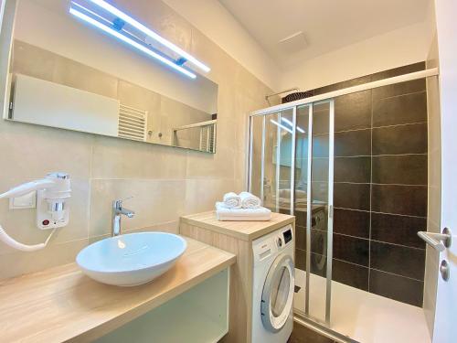 Et badeværelse på Steiner Residences Vienna Reumannplatz