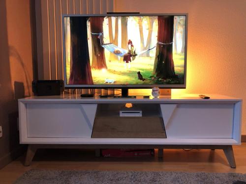 Televízia a/alebo spoločenská miestnosť v ubytovaní Cosy-Adventure : Haguenau
