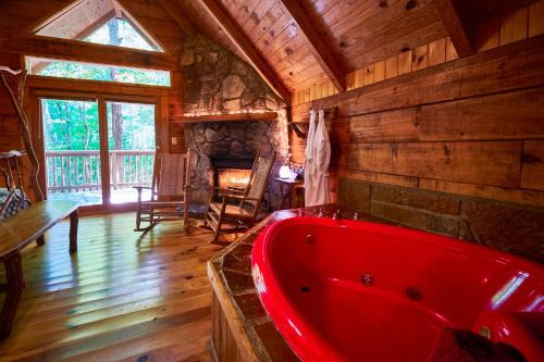 Χώρος καθιστικού στο Gatlinburg Adventure Cabins