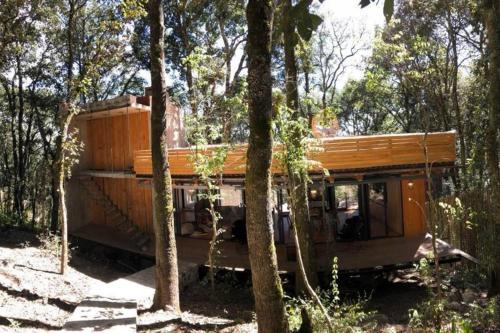 a tiny house in the middle of the woods at Chalet nordico enmedio del bosque in Mineral del Monte