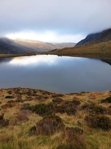 a lake in the middle of a field at The Courthouse in Betws-y-coed