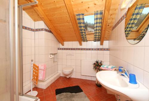 a bathroom with a sink and a toilet at Ferienhaus Schachtenbach in Bayerisch Eisenstein