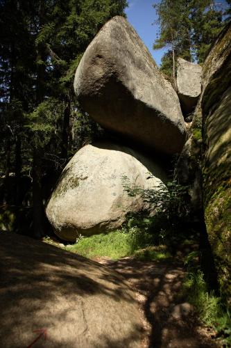 a pile of rocks sitting on top of a trail at Landhaus Am Forst in Bad Alexandersbad