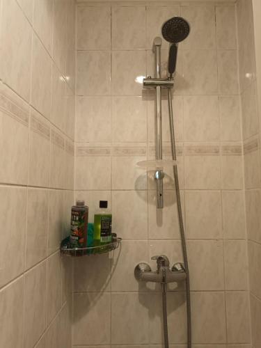 une douche avec un pommeau de douche. dans l'établissement Gorgeous place, center Paris ,close to Louvre Meusm and Eiffel Tour, à Paris