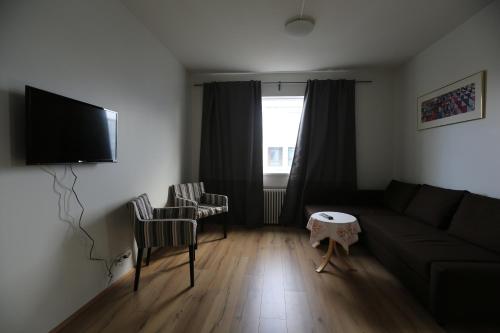 TV a/nebo společenská místnost v ubytování 100 Iceland Hotel