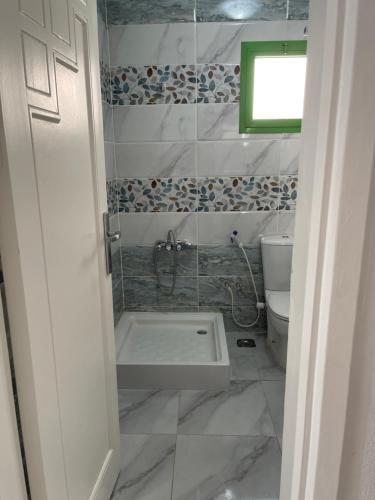 y baño con ducha, lavabo y aseo. en City Center Apartment - Neama Bay, en Sharm El Sheikh