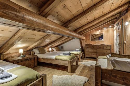 Postel nebo postele na pokoji v ubytování Chalet Tissières