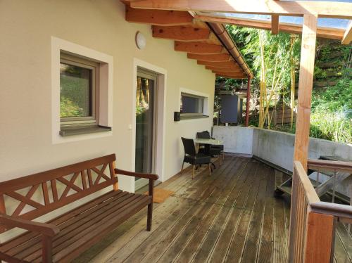 Balkón nebo terasa v ubytování Ferienhaus am Himberg