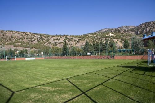 a soccer field with a soccer ball on it at Spa Hotel Colossae Thermal in Pamukkale