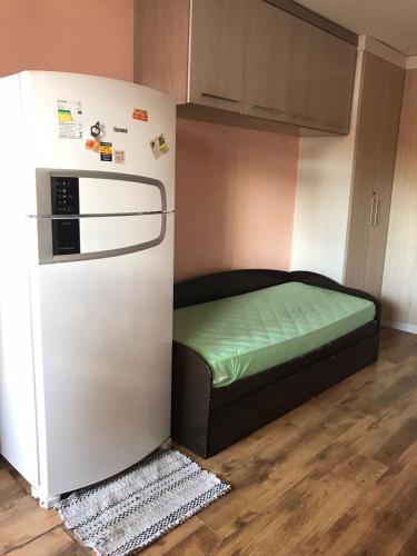 Dapur atau dapur kecil di Apartamento com vista para o mar em Capão da Canoa!
