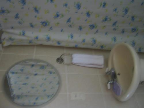 y baño con aseo, lavabo y toalla. en El Mirador Ecológico, Ometepe, en Altagracia