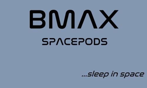 a text box with the words bangypods and sleep in space at BMAX SPACEPODS in Pusok