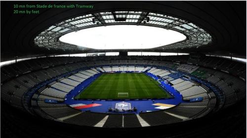 a view of a stadium with a soccer field at SAINT DENIS PARIS STADE de FRANCE DISNEY in Saint-Denis