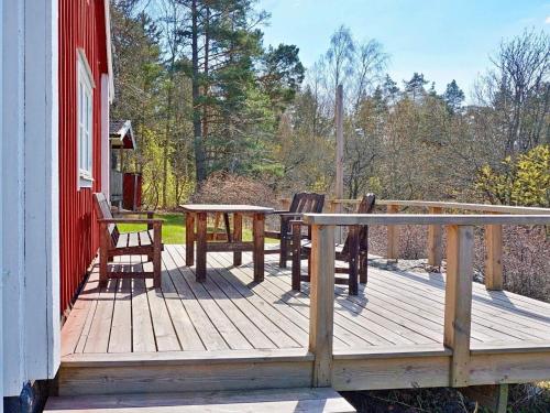 Balkón nebo terasa v ubytování 6 person holiday home in VAXHOLM-By Traum