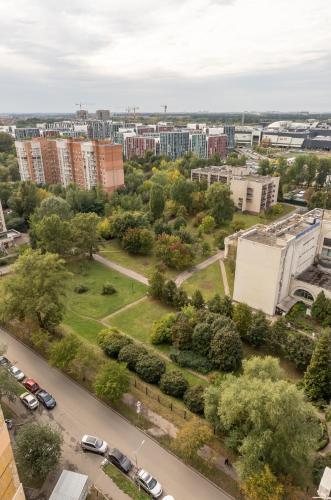 an aerial view of a park in a city at Теремки in Kyiv