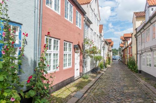 un callejón en un casco antiguo con edificios en Ferienwohnung Aneta, en Flensburg