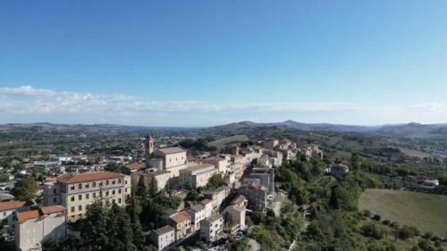 an aerial view of a town on a hill at Ballerina Bianca bed & breakfast in Grottazzolina