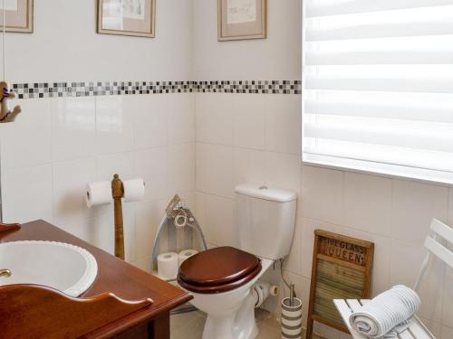 a bathroom with a toilet and a sink at Craig Hall in Drummore