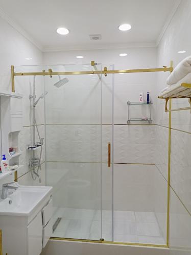 Koupelna v ubytování Hotel Firuza