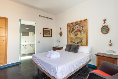 Katil atau katil-katil dalam bilik di Hotel Albaicín