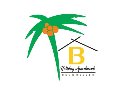 a letter b logo with a palm tree at B Holiday Apartments in Beau Vallon