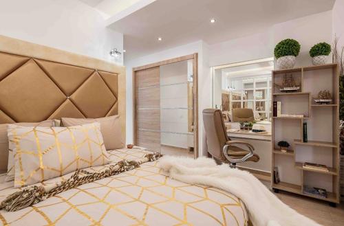 Cama ou camas em um quarto em Perama Nature Suite