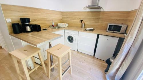 Dapur atau dapur kecil di Montpellier Antigone : Studio récent 2 personnes