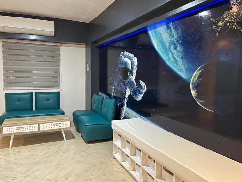 Un lugar para sentarse en BMAX SPACEPODS sleep in space - 4mins from Mactan Airport