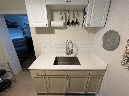 a kitchen with a sink and a counter top at Relax at Renellie in Tampa