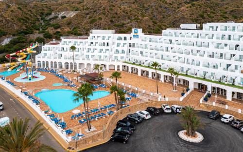 an aerial view of a hotel with a pool at Playamojácar in Mojácar