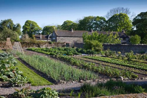 a garden with a house in the background at The Stable Yard House at Burtown House & Gardens in Athy