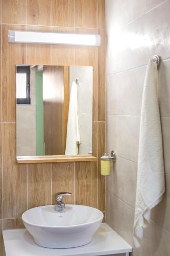 a bathroom with a sink and a mirror at Zoe Pirot in Pirot