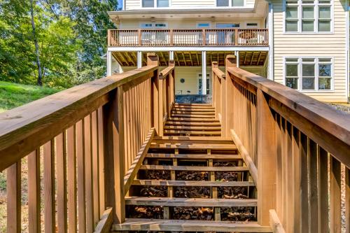 a wooden stairway leading up to a house at Edelweiss in Moneta