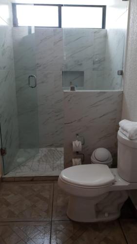 Ein Badezimmer in der Unterkunft Hotel Medrano Temáticas and Business Rooms Aguascalientes