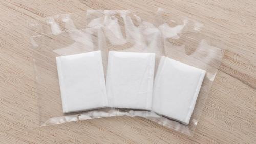a pile of white napkins in a plastic bag at JR-East Hotel Mets Kamakura Ofuna in Kamakura