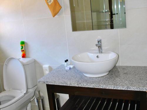 a bathroom with a sink and a toilet at Christie's Inn in Tzaneen