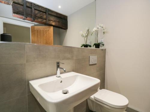 a bathroom with a sink and a toilet at Helton Fell in Kendal