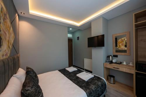 a hotel room with a bed and a television at Comfort Point in Istanbul