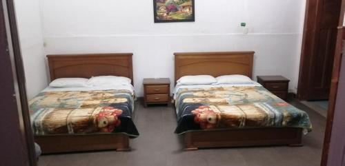 two beds sitting next to each other in a room at HOTEL LA REPUBLICA MANIZALES in Manizales