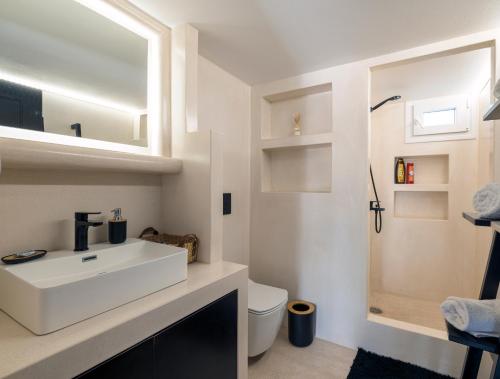 Koupelna v ubytování Black and White Apartment
