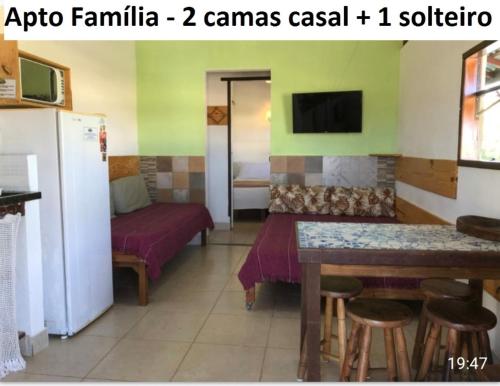 Katil atau katil-katil dalam bilik di Casa Verde Apart - Apartamentos com cozinha